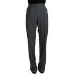 Dolce & Gabbana Gray High Waist Women Wool Pants PAN74210-40