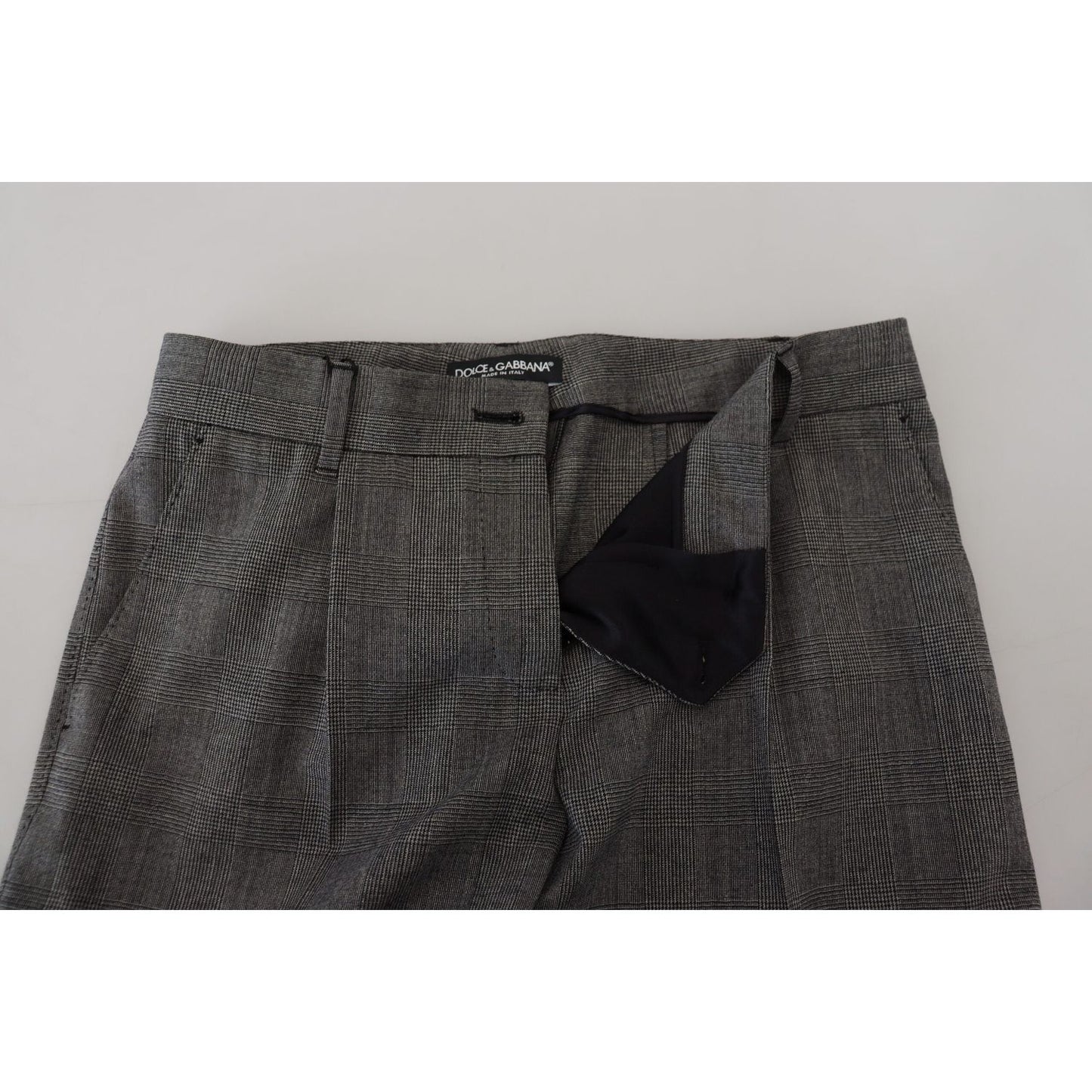 Dolce & Gabbana Gray High Waist Women Wool Pants PAN74210-40