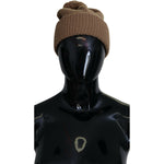Dolce & Gabbana Brown Solid Knitted Fur Ball Winter Beanie Hat HAT9441