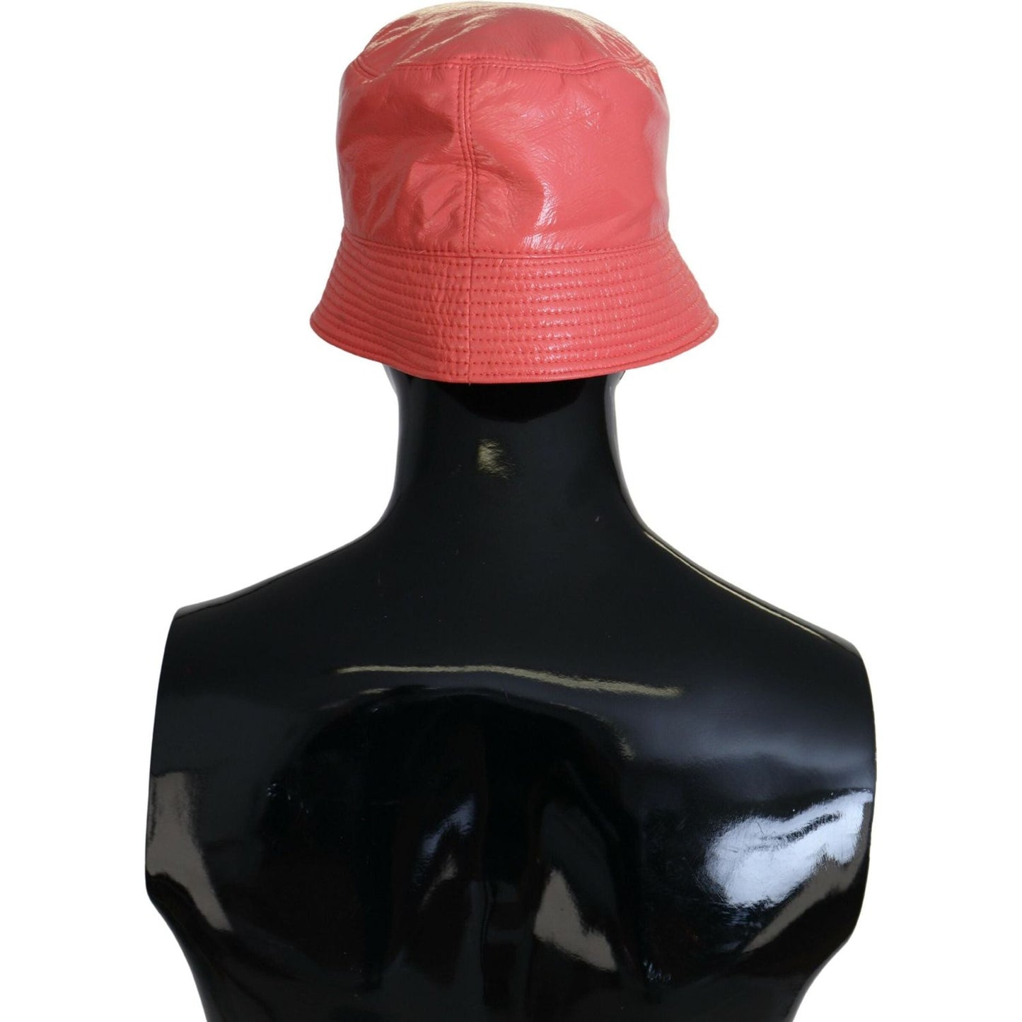 Dolce & Gabbana Peach Quilted Faux Leather Women Bucket Cap Hat HAT9454-57