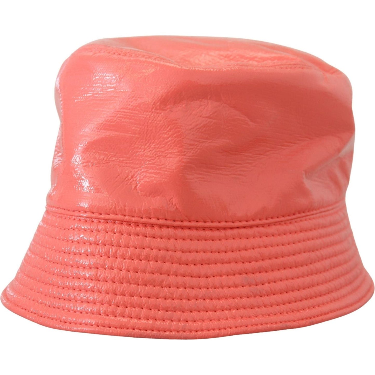 Dolce & Gabbana Peach Quilted Faux Leather Women Bucket Cap Hat HAT9454-57