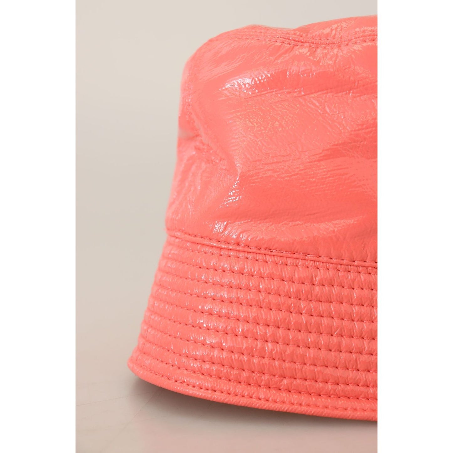 Dolce & Gabbana Peach Quilted Faux Leather Women Bucket Cap Hat HAT9454-57