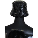 Dolce & Gabbana Black Quilted Faux Leather Women Bucket Cap Hat HAT9467-57