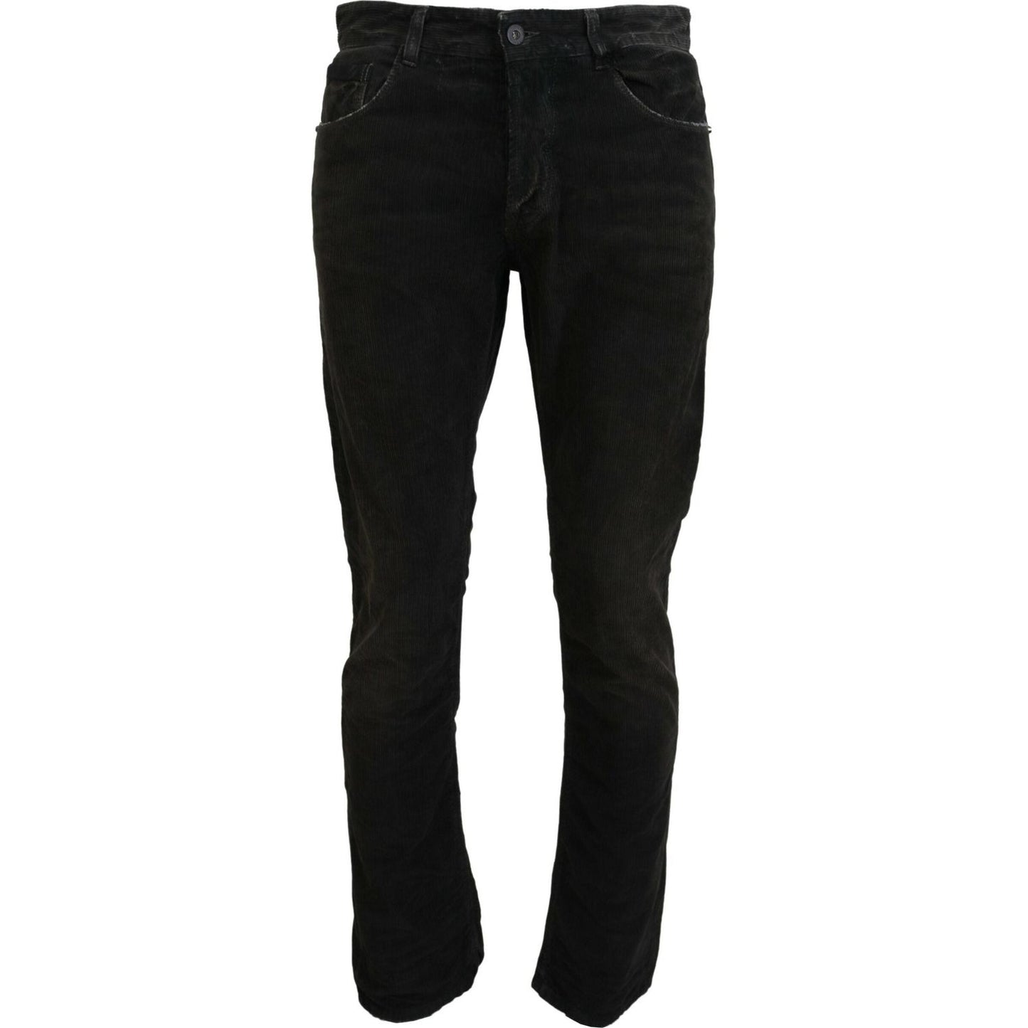 Costume National Gray Cotton Corduroy Men Casual Jeans PAN74676-48
