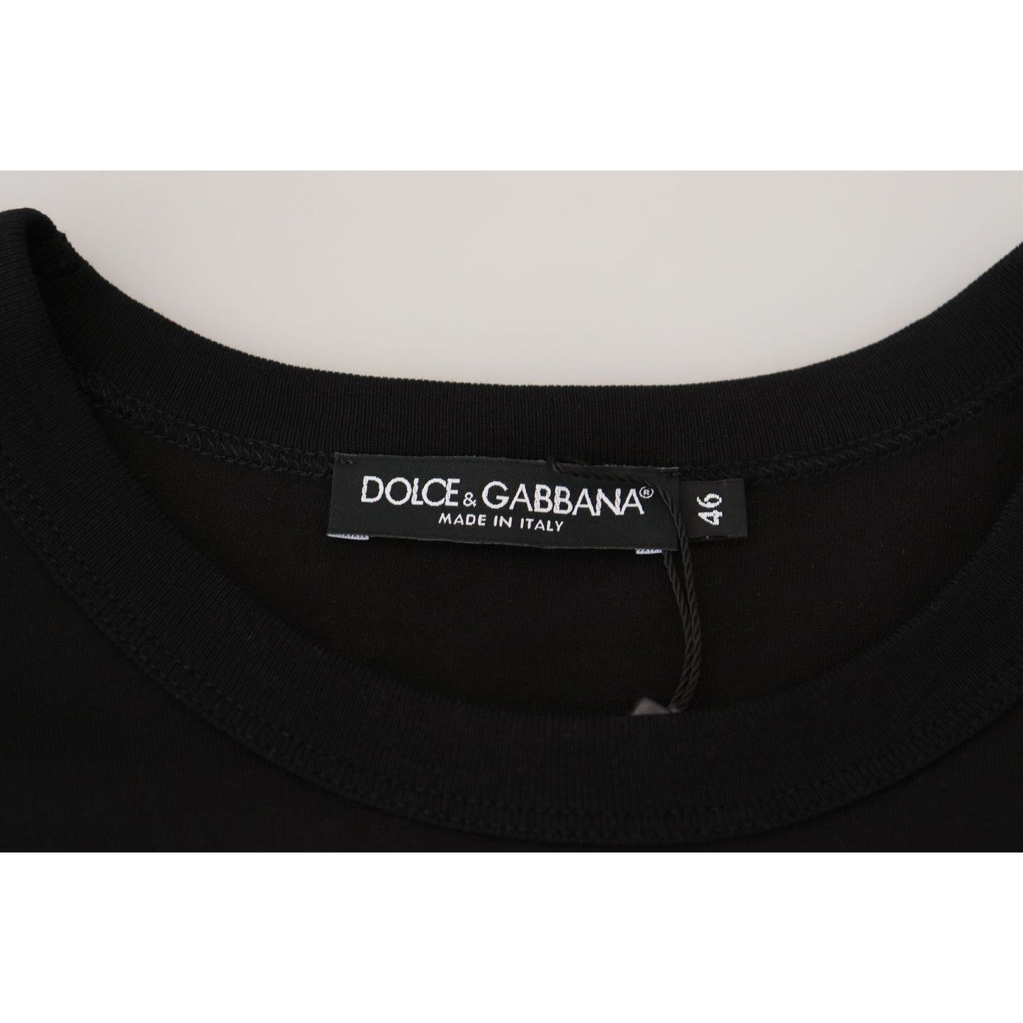 Dolce & Gabbana Black Sneak Peek Cotton Short Sleeve T-shirt TSH83668- 46