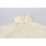 Dolce & Gabbana Ivory Turtleneck Distressed Cuff Pullover Sweater TSH84014-46