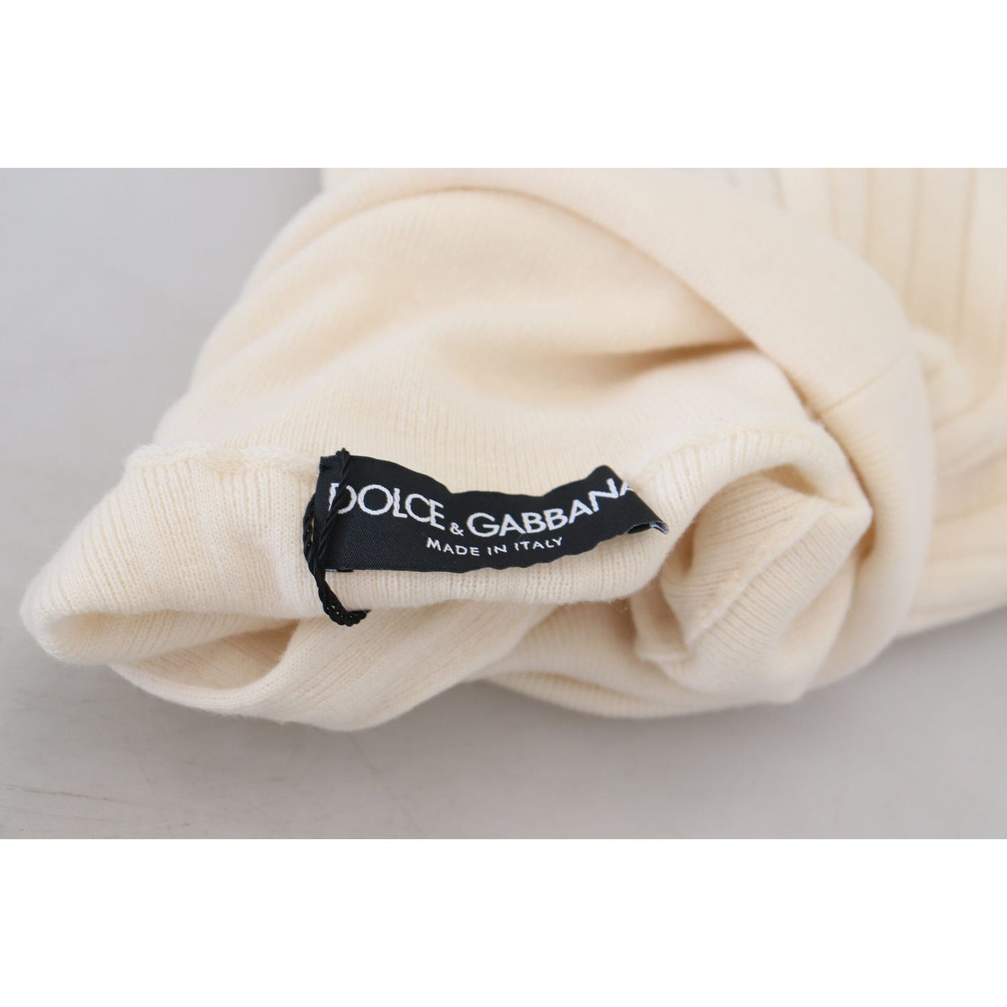 Dolce & Gabbana Ivory Turtleneck Distressed Cuff Pullover Sweater TSH84014-46