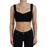 Dolce & Gabbana Black Leopard Cropped Bustier Corset Bra Top TSH83155 -40