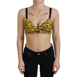 Dolce & Gabbana Yellow Leopard Cropped Bustier Corset Bra Top TSH83156 -40