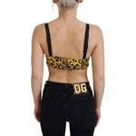 Dolce & Gabbana Yellow Leopard Cropped Bustier Corset Bra Top TSH83156 -40