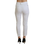 Dondup Elegant High Waist Tapered White Pants Dondup Gray
