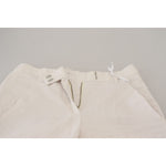 Dondup Elegant High Waist Tapered White Pants Dondup Gray