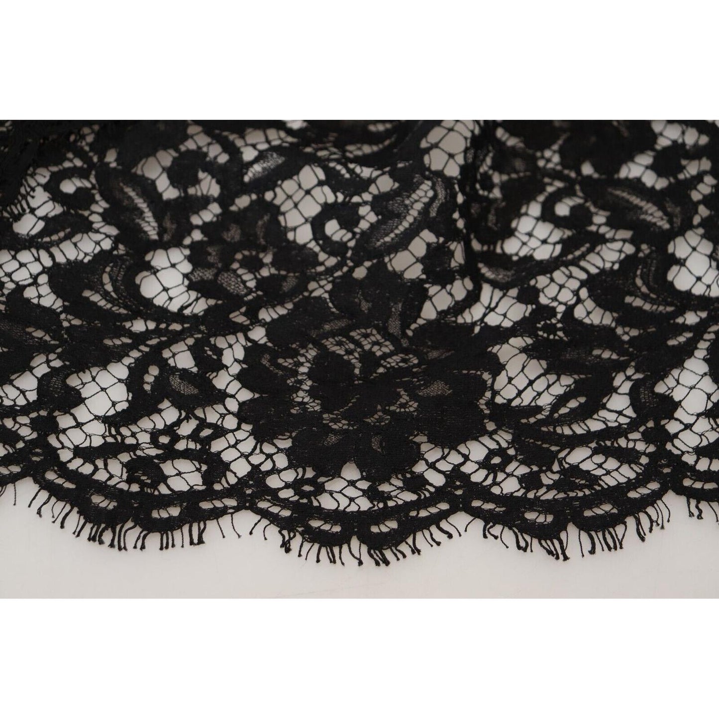 Dolce & Gabbana Black Floral Lace Cotton Shift Mini Dress DR28864 -40