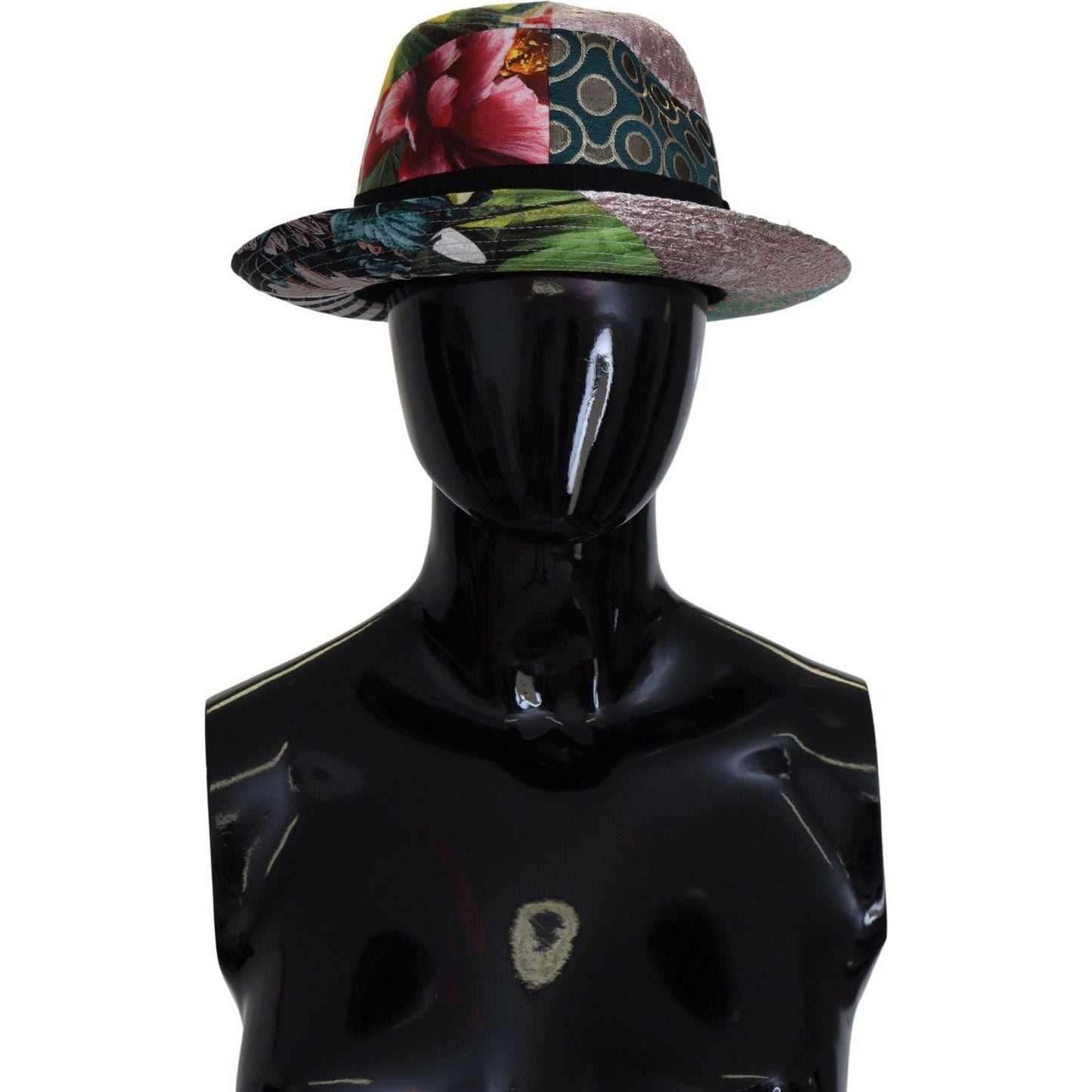 Dolce & Gabbana Multicolor Patchwork Women Fedora Wide Brim Hat HAT9495-57