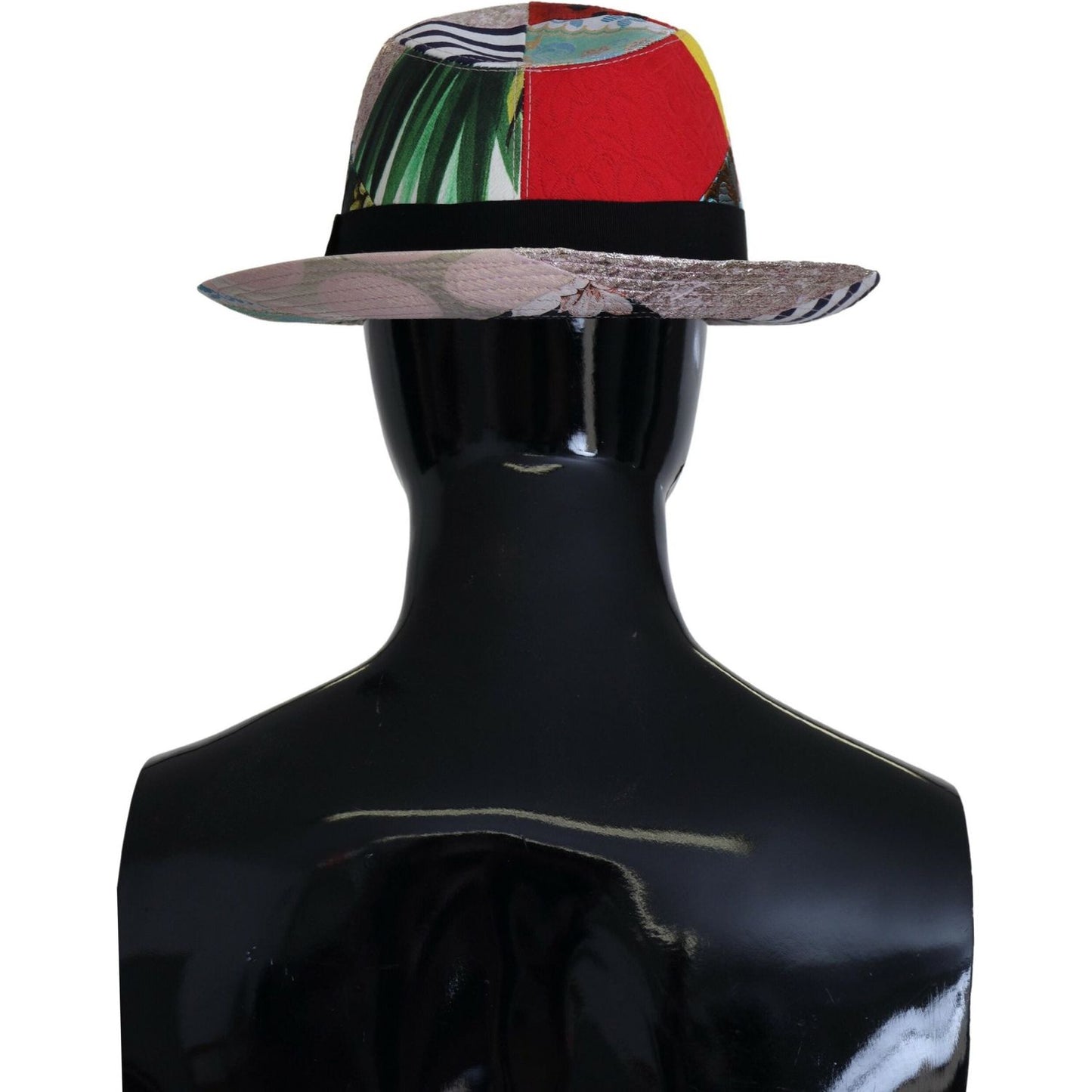 Dolce & Gabbana Multicolor Patchwork Women Fedora Wide Brim Hat HAT9495-57