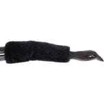 Dolce & Gabbana Black Beaver Fur Lambskin Leather Elbow Gloves MOM11432- 7.5