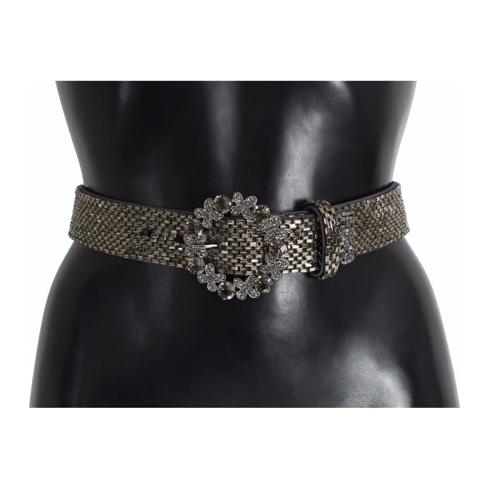 Dolce & Gabbana Multicolor Wide Crystal Buckle Sequined Belt BA003- 65