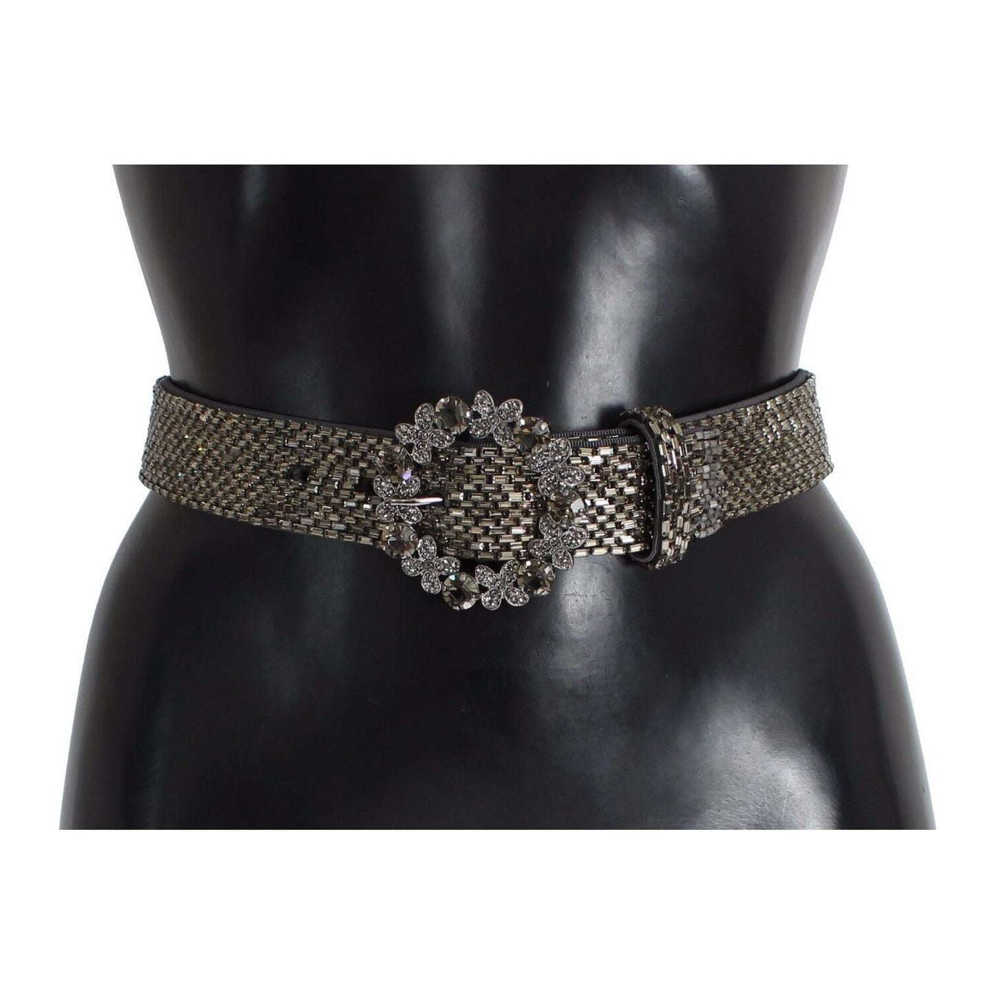 Dolce & Gabbana Multicolor Wide Crystal Buckle Sequined Belt BA003- 65
