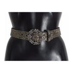 Dolce & Gabbana Multicolor Wide Crystal Buckle Sequined Belt BA003- 65