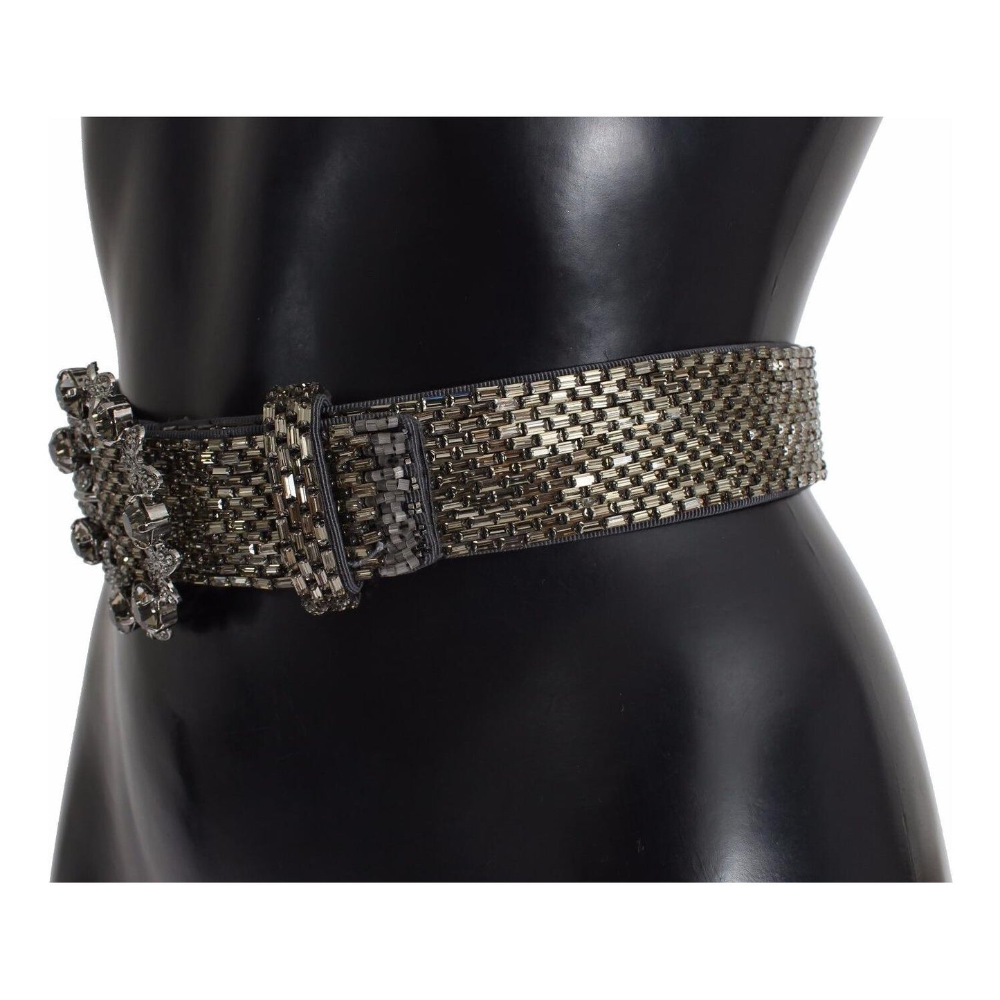 Dolce & Gabbana Multicolor Wide Crystal Buckle Sequined Belt BA003- 65