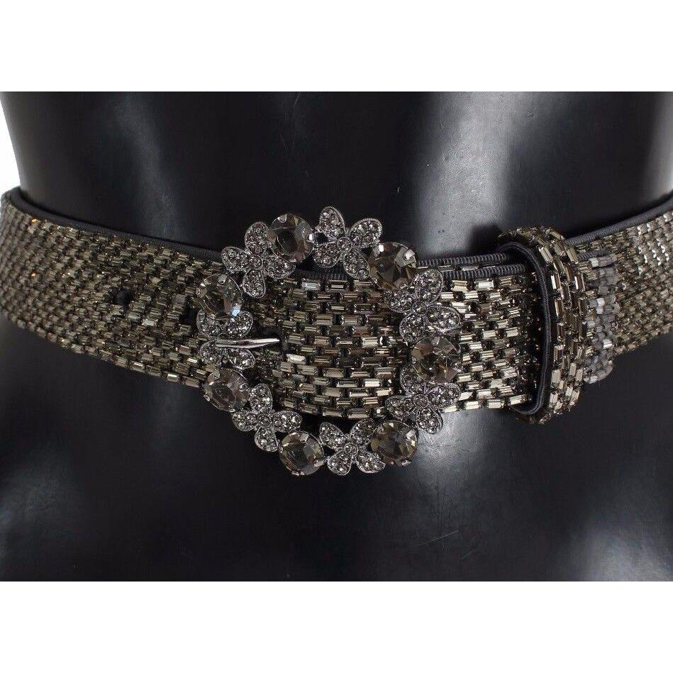 Dolce & Gabbana Multicolor Wide Crystal Buckle Sequined Belt BA003- 65