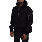 Dolce & Gabbana Black Nylon Hooded Full Zip Men Coat Jacket JKT3595-50
