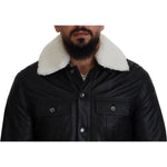 Dolce & Gabbana Black Lamb Leather Collared Men Coat Jacket JKT3597-48