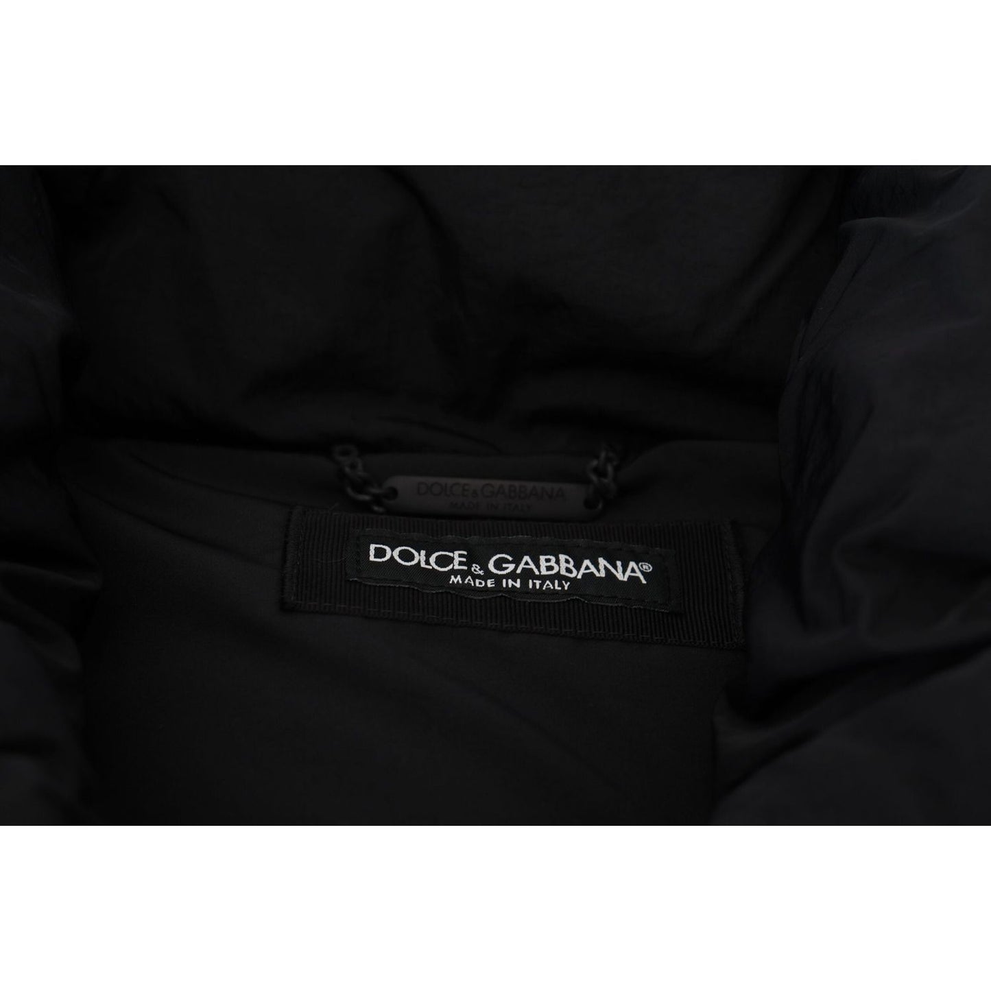 Dolce & Gabbana Black Sleeveless DG Metal Embellishment Jacket JKT3607-50