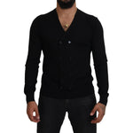 Dolce & Gabbana Black Cashmere Button Down Cardigan Sweater TSH83956-50