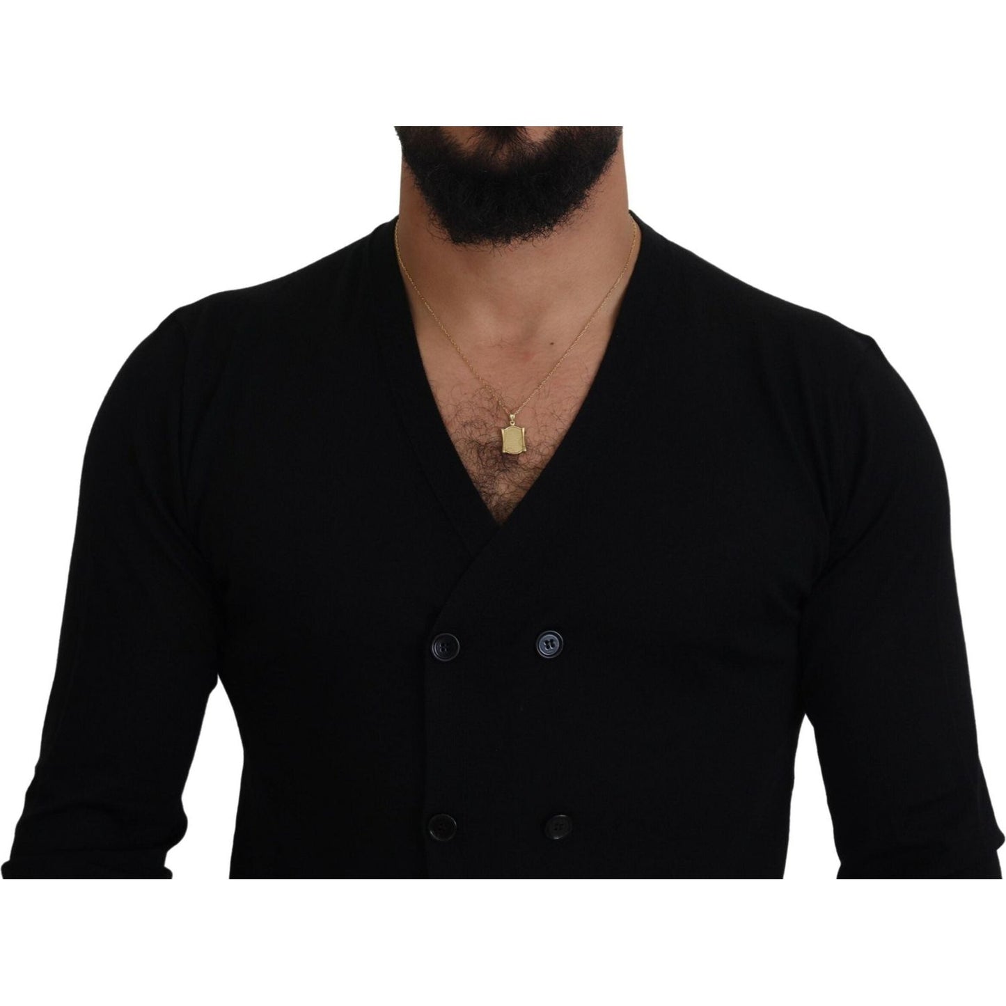 Dolce & Gabbana Black Cashmere Button Down Cardigan Sweater TSH83956-50