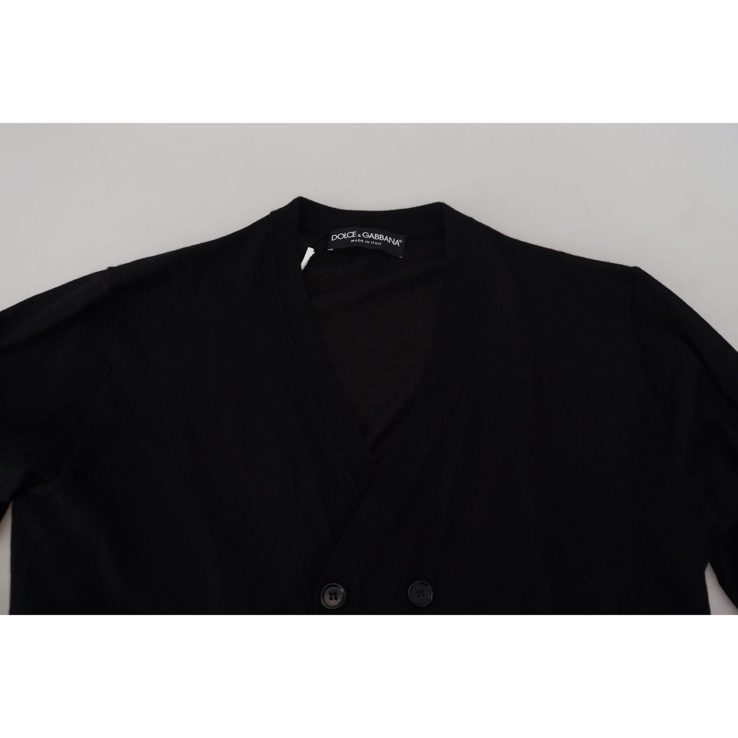Dolce & Gabbana Black Cashmere Button Down Cardigan Sweater TSH83956-50