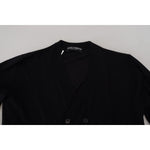 Dolce & Gabbana Black Cashmere Button Down Cardigan Sweater TSH83956-50