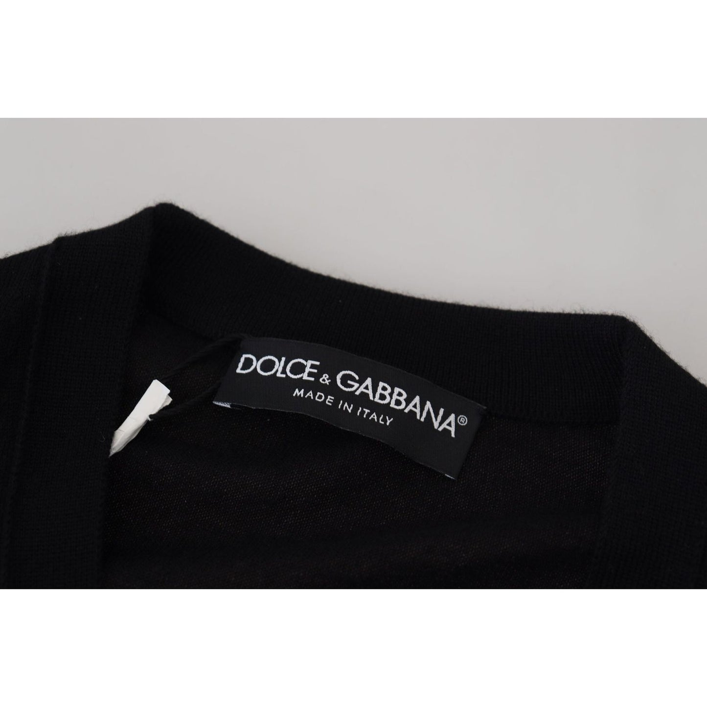 Dolce & Gabbana Black Cashmere Button Down Cardigan Sweater TSH83956-50