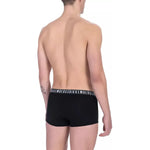 Bikkembergs Black Cotton Men's Underwear Trunk Twin Pack BI-22376-S