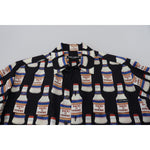 Dolce & Gabbana Black Silk Printed Collared Men Casual Shirt TSH83789-37
