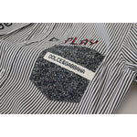Dolce & Gabbana Black White Striped Printed Casual Cotton Shirt TSH83792-41