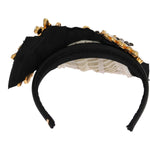 Dolce & Gabbana Black Crystal White Hair Parrucchiera Headband Diadem SMY1036