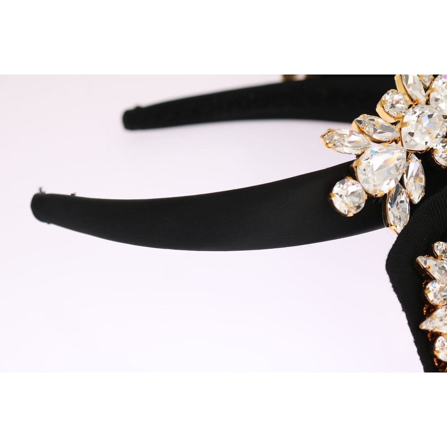 Dolce & Gabbana Black Crystal White Hair Parrucchiera Headband Diadem SMY1036