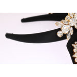 Dolce & Gabbana Black Crystal White Hair Parrucchiera Headband Diadem SMY1036