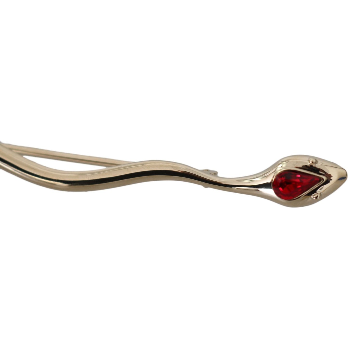 Dolce & Gabbana Silver Brass Crystal Spilla Serpente Brooch Pin SMY5059