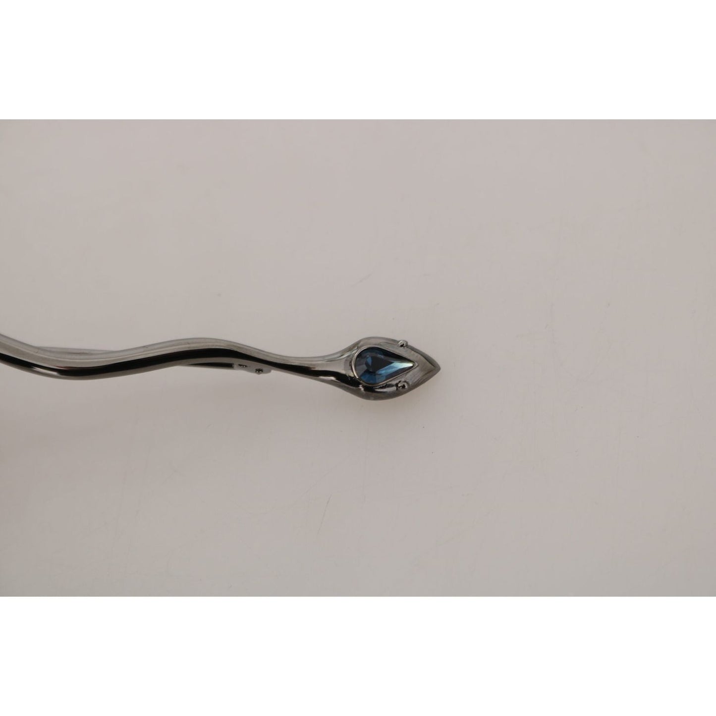 Dolce & Gabbana Silver Brass Crystal Spilla Serpente Brooch Pin SMY5062