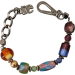 Dolce & Gabbana multicolor Silver Chain Brass Beaded Lobster Clasp Bracelet SMY101053