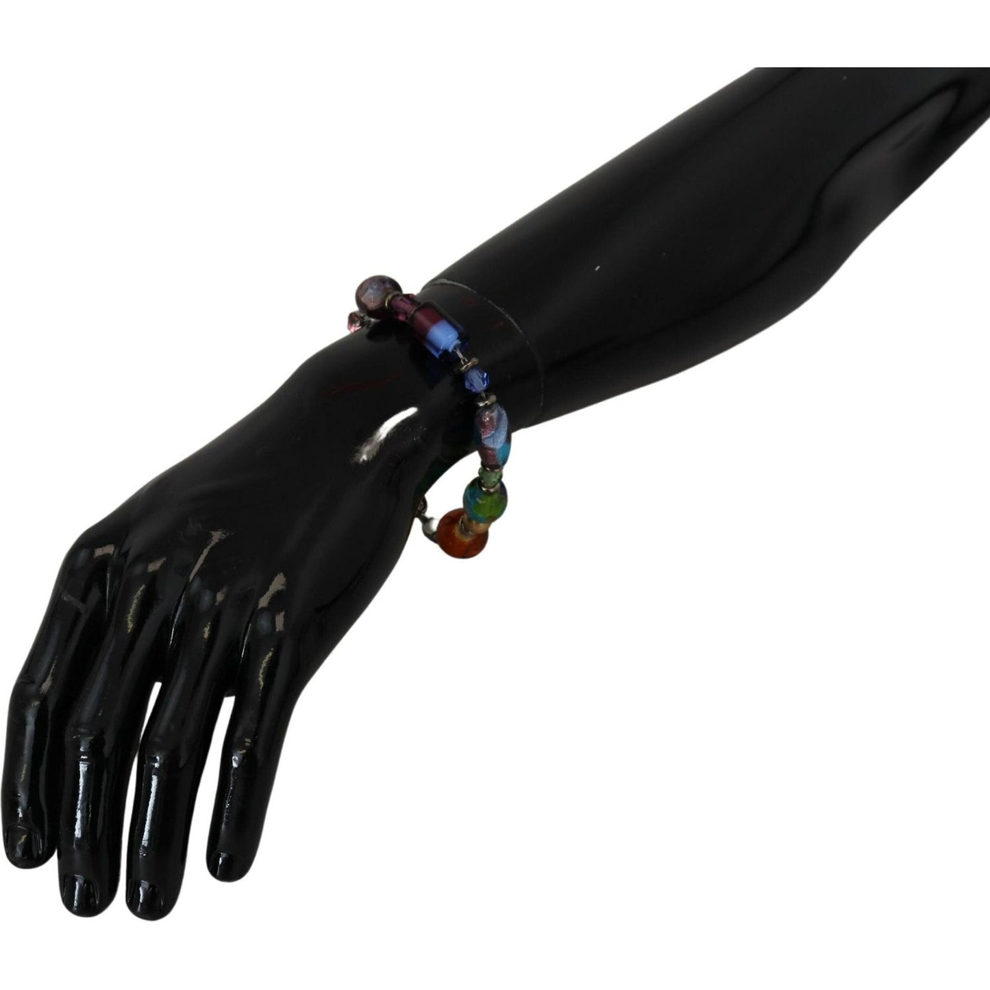 Dolce & Gabbana multicolor Silver Chain Brass Beaded Lobster Clasp Bracelet SMY101053