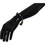 Dolce & Gabbana multicolor Silver Chain Brass Beaded Lobster Clasp Bracelet SMY101053