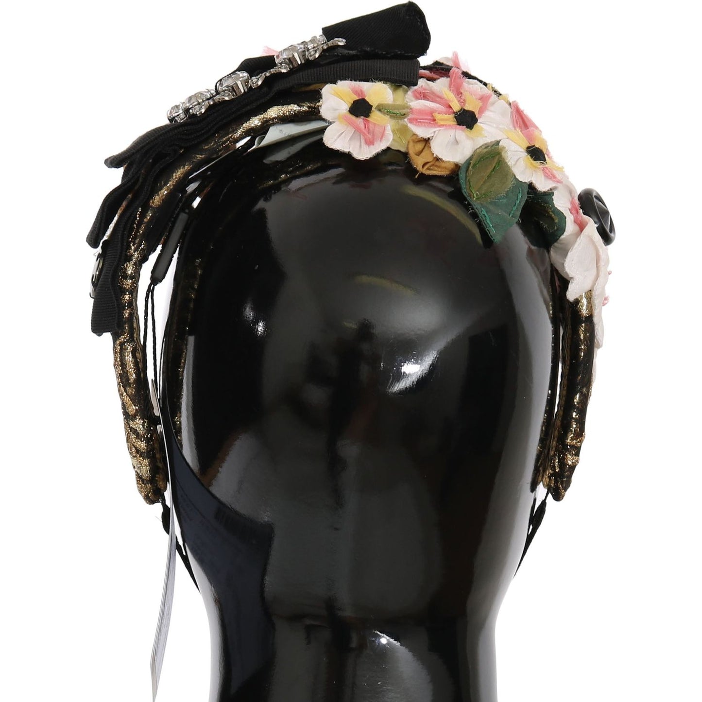 Dolce & Gabbana Multicolor Tiara Floral Crystal Bow Diadem Headband SMYK486