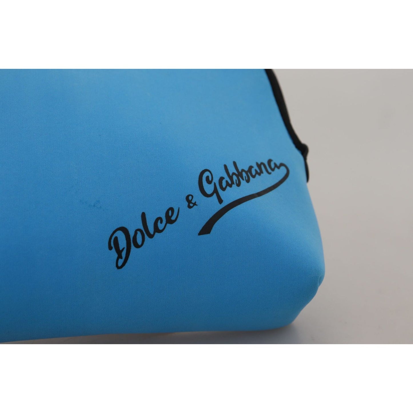 Dolce & Gabbana Blue Logo Print Hand Pouch Leopard Print Toiletry Bag BAG1076