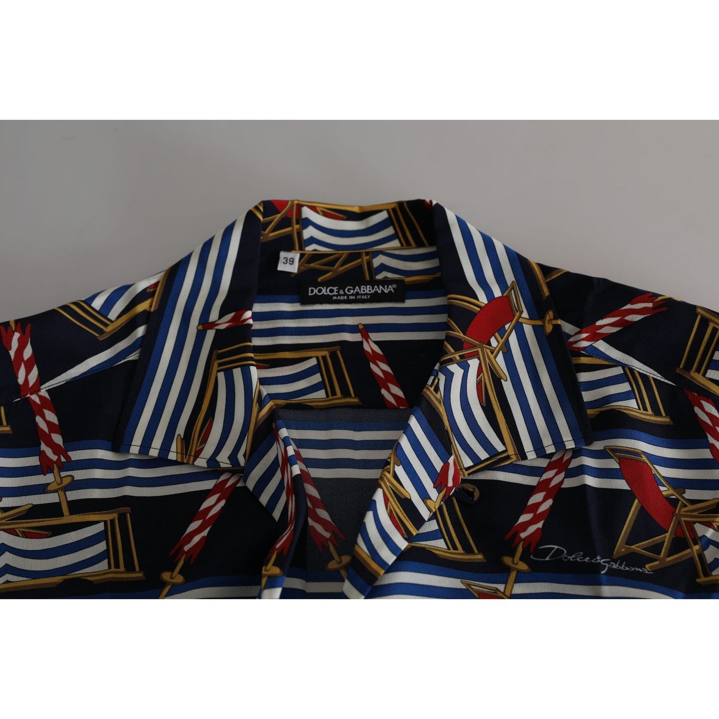 Dolce & Gabbana Multicolor Beach Chair Short Sleeves Shirt TSH84087-39