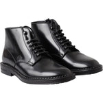 Dolce & Gabbana Black Leather Men Short Boots Lace Up Shoes MV5011-39