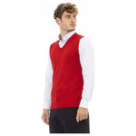 Alpha Studio Red Viscose Men Jacket AL-23582-IT46 | S