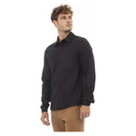 Alpha Studio Gray Wool Men Shirt AL-23466-IT48 | M